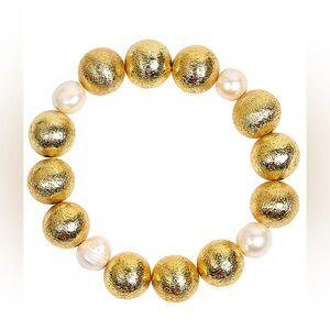 Lisi Lerch Georgia Beaded Gold and Pearl Bracelet